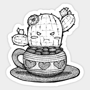 Cute Pouting Cactus Sticker